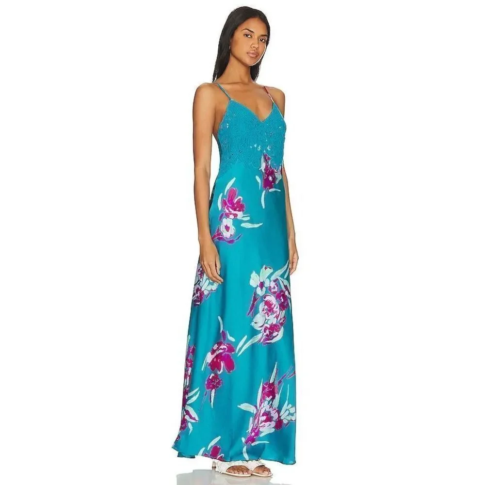 NWT Free People Forever Yours Maxi in River Combo Size XS